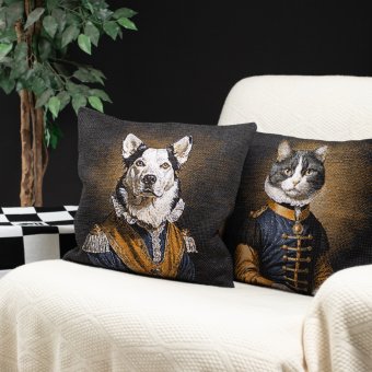 Historical pet portrait pillow case 
